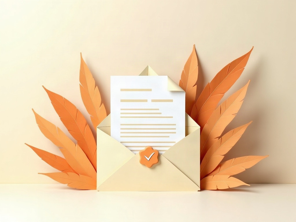 An open paper envelope with an invoice emerging from it